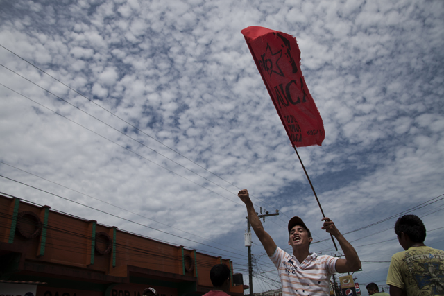 Manifestación del Movimiento Unificado Campesino del Aguán en la Ciudad de Tocoa, el pasado mes de junio.